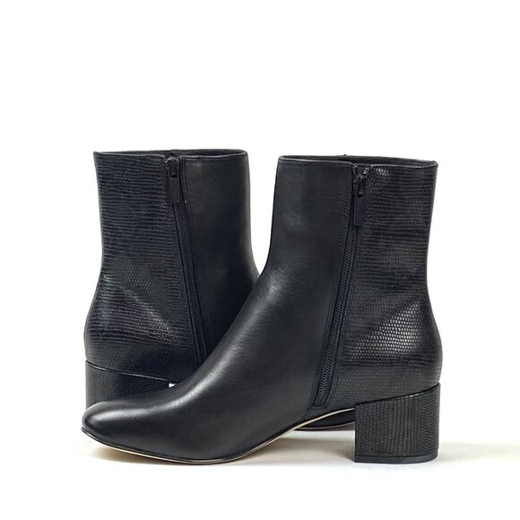 Donald Pliner Cindee Black Leather/Python Print Ankle Boot 7.5 & 8 - Picture 2 of 10